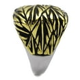 thumbnail image 3 of Two-Tone IP Gold (Ion Plating) Stainless Steel Ring with Epoxy in Jet for Women Jet Stone Color Style TK2370 Size 10, 3 of 3