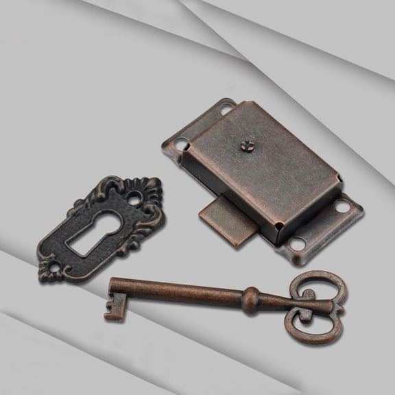 Square Iron Padlock with Key, Secure Storage for Toolboxes and Lockers, Ideal for Sheds, Gates, and Outdoor Equipment