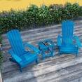 thumbnail image 3 of Merrick Lane Set Of Two Blue Folding Adirondack Patio Chairs With Matching Outdoor Side Table, 3 of 16