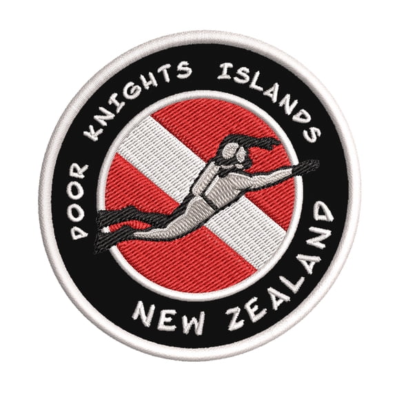 Poor Knights Islands, New Zealand Iron/Sew-on Embroidered Fabric Diving Dive Vacation Souvenir