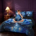 thumbnail image 4 of Manfei Cute Kawaii Dragon Animals 7-Piece Twin Bedding,Fantasy Wildlife Bedding Comforter Set,Navy Blue,Black Reversible, 4 of 6