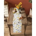 thumbnail image 5 of Yellow Grey Botanical Burlap-Cotton Table Runner 60 Inches Long,Spring Floral Watercolor Farmhouse Table Runners,Outdoor Dining Tablecloths Decor for Baby Shower Party Wedding 13x60, 5 of 9