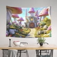 thumbnail image 4 of Junzan Dreamy Mushroom House for Tapestry - Home DéCor Tapestry Cute & Funny Tapestry Wall Hanging Party Poster Tapestry for Bedroom Living Room Dorm Wall 60×40in, 4 of 8