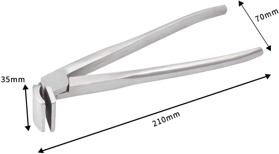 ABCISI Leathercraft Flatten Pliers, Clamp Leather Edge Adjustment Press Flatten Plier, 8.5 Inch DIY Professional Tools Curved Head for Leather Bag Wallet Making