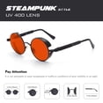 thumbnail image 4 of Gafas de Sol Retro Steampunk Redondas Polarizadas CGID E72 UV400, 4 of 4