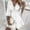 White, variant on EGNMCR Holiday Dresses for Women Fashion Women V-Neck Summer Solid 3/4 Sleeve Lace Patchwork Mini Zipper Dress