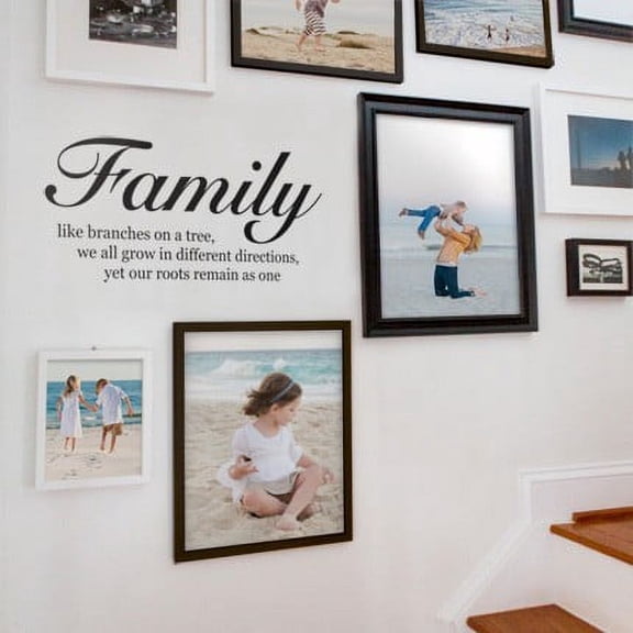 Family Like Branches On A Tree - Quote Lettering Decal Wall Decal - Black