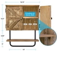 thumbnail image 4 of Excello Global Products Barndoor Bathroom Wall Cabinet, Space Saver Storage Cabinet Kitchen Medicine Cabinet with Adjustable Shelf and Towel Bar, Rustic Brown - EGP-HD-0355, 4 of 7