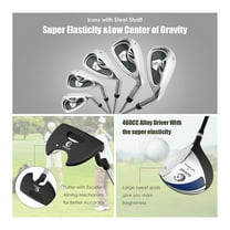 Men' Complete Golf Club Set - 10 Piece Set with Stand Bag - Aluminum Driver, Fairway Wood, Hybrid, Irons & Putter - For All Skill Levels - Gray