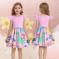thumbnail image 4 of Abomasnow Toddler Girls Dresses Summer Flutter Sleeve Swing Sundress Kid Birthday Party A-Line Crewneck Dress 3-14 Years, 4 of 6