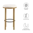 thumbnail image 6 of Fable Boucle Fabric Bar Stools - Set of 2 in Oak Ivory, 6 of 8