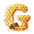 thumbnail image 1 of Colgante acrílico de abeja con 26 letras,colgante decorativo de abeja con letras acrílicas para el hogar, 1 of 2