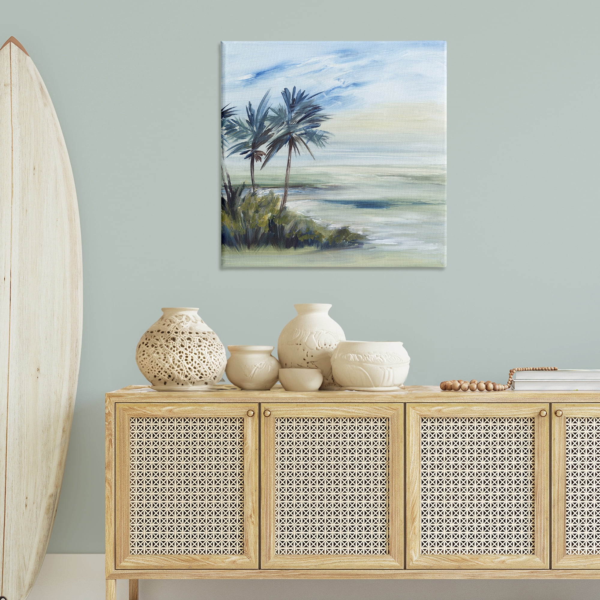Stupell Industries Windy Palm Trees Nautical & Beach Painting Wrapped Canvas Art Print Wall Art, 36 x 36