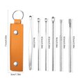 thumbnail image 3 of karymi Stainless Steel Ear Pick Set Of 6 - Leather Case Included With Ear Cleaner Spring Ear Scoop Earwax Removal Tools For Ear Care Wal&mart Deals, 3 of 7