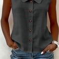 thumbnail image 6 of RQYYD Womens Collared Sleeveless Button Down Blouse Casual Loose Fit Tunic Top for Summer Daily Wear, 6 of 7