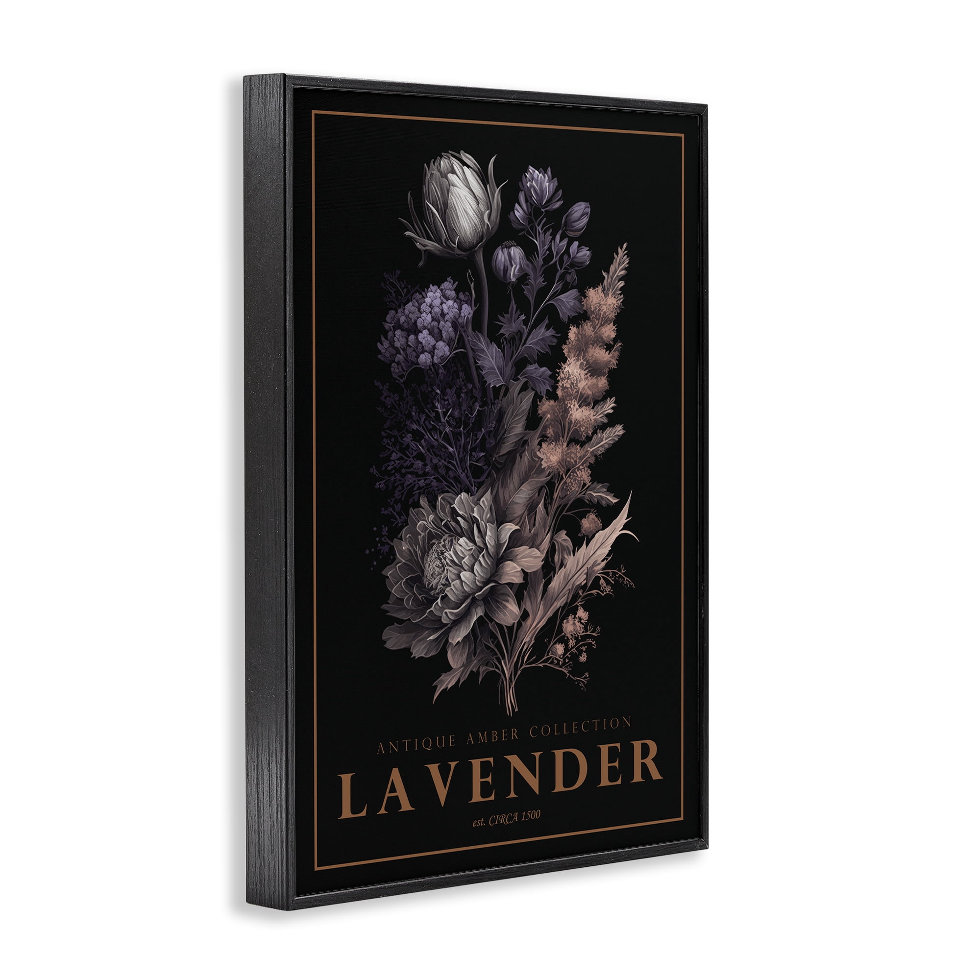 Stupell Industries Antique Lavender Light Black Framed Giclee Art, design by Chris Giampietro