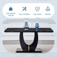 thumbnail image 5 of Sumdeal 5 Piece Dining Table Set, 63" Faux Marble Dining Room Table with 4 PU Leather Upholstered Chairs, Luxury Black Marble Kitchen Dining Table Set for Home Office Kitchen Dining Room Furniture, 5 of 9
