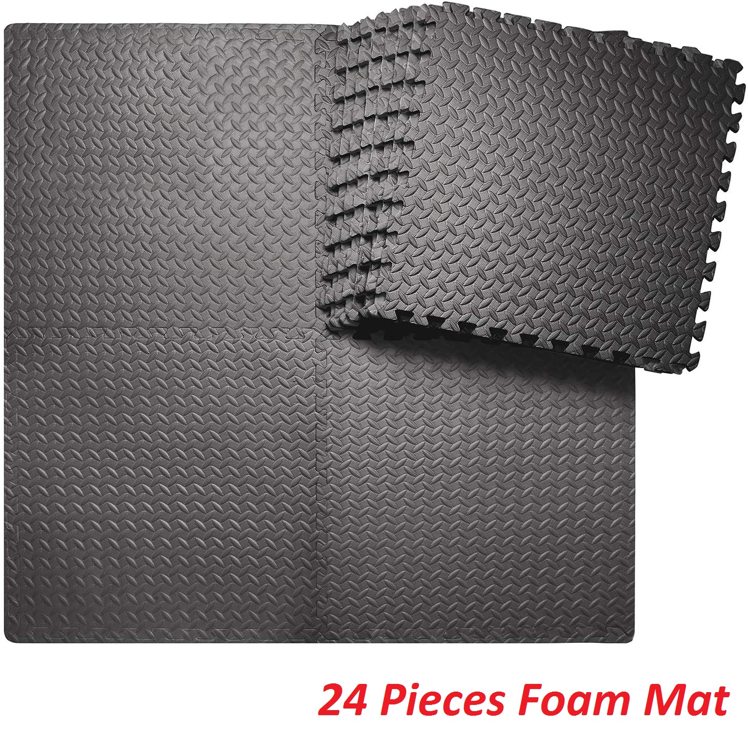 Interlocking Floor Mats, 24 Pieces Puzzle Exercise Mat 12" Foam Floor
