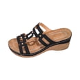 thumbnail image 3 of YOUYEDIAN Orthopedic Sandals for Women Arch Support Flat Wedge Sandals Wide Width Non Slip Slip on Hiking Shoes Comfort Orthopedic Shoes, 3 of 5