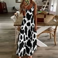 thumbnail image 4 of Cow Print&nbsp;black White Sleeveless Dress Loose Women's Dress Dresses Luxury Evening Dresses, 4 of 9
