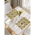thumbnail image 5 of Yellow Lemon Placemats Set of 4, Brown Vintage Summer Fruit Watercolor Placemats for Dining Table, Place Mats for Kitchen Tabletop, Waterproof Wipeable Dining Table Mats Set, 5 of 9
