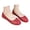 Red, variant on SuTry Women's Round Toe Flats Lightweight Breathable Cutout PU Leather Slip On Comfortable Casual Office School Travel Walking Shoes(36)