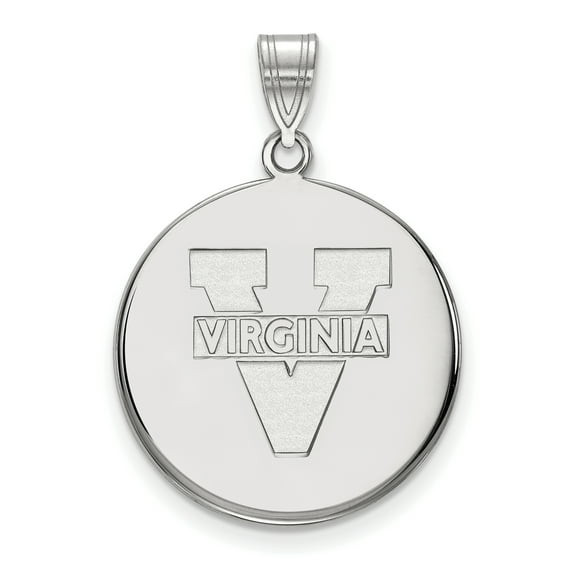 Sterling Silver LogoArt University of Virginia Large Disc Pendant Charm