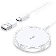 ETEPEHI Magnetic Wireless Charger - Fast Charging Pad Compatible for iPhone 17 16 15 14 13 & AirPods Pro 4-2, White