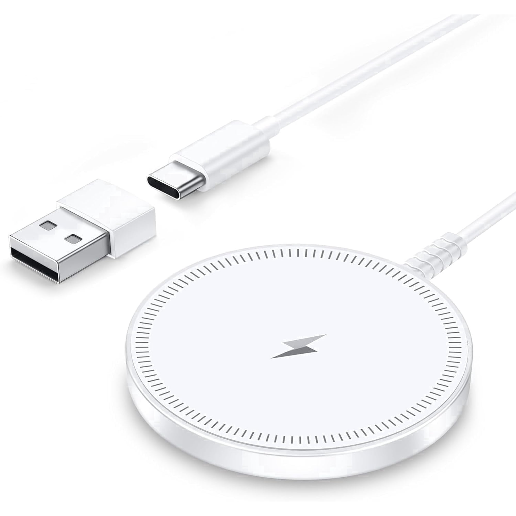 ETEPEHI Magnetic Wireless Charger - Fast Charging Pad Compatible for iPhone 17 16 15 14 13 & AirPods Pro 4-2, White