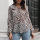 thumbnail image 4 of Camisas Para Mujer Camisetas de Gran Tamaño Manga Larga Cuello en V Estampado Manga Linterna Top Blusa Con Cuello en V Top Camisa Odeerbi ODB134736, 4 of 9