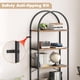 thumbnail image 5 of 5 - tier arched estante libros estante, altura estante libros almacenamiento, vertical exposición estante rack, moderno wood y metal almacenamiento shelving unidad dorm, sala estar, y oficina..., 5 of 7
