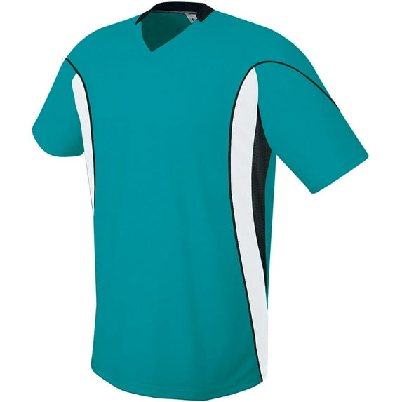 HighFive 322741 Helix Soccer Jersey-Youth, Teal/White/Black, M
