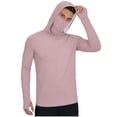 thumbnail image 2 of Kalauyu Mens UPF50+ Sun Protection Hooded Long Sleeve Shirts Stretch Casual Basic Tops Thumb Hole Rash Guard Shirts Fishing Hiking Tops, 2 of 8