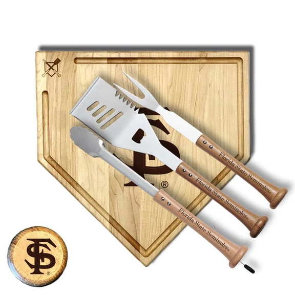 Baseball BBQ  Florida State Seminoles 17" Trough Silver Slugger Combo Set