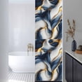 thumbnail image 3 of Navy Blue Marble Window Privacy Film, Gold Modern Art Static Cling UV Sun Blocking Heat Control Window Tint Day and Night, Non-Adhesive Reusable One Way Windows Privacy Cover 17.7''x78.7'', 3 of 7