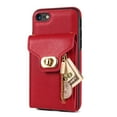 thumbnail image 4 of Allytech iPhone SE 2020 Case, iPhone SE 2022 Case Wallet, Multiple Cards Slots Zipper Cash Pocket Stand Lanyard Bumper Wallet Cases Cover for Apple iPhone SE 3rd 2nd Gen/ iPhone 7/8 -Red, 4 of 10