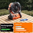 thumbnail image 3 of Camping Fan, 20000mAh Rechargeable   Outdoor Tent Fan with Light and Hook, 6 Speed, Personal USB Desk Fan for Camping, Fishing, Hurricane, Power Outage Essentials, 3 of 6
