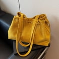 thumbnail image 5 of Suede Shoulder Bag Vintage Drawstring Medium Handbag Slouchy Purse, 5 of 7