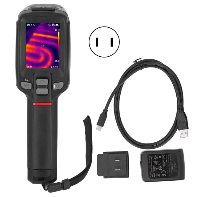 Cámara térmica portátil de nivel básico, medición de temperatura sin contacto, cámara termográfica AC100 ~ 240V, enchufe estadounidense