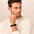thumbnail image 2 of VEEDOFA Men's Braided Leather Cross Bracelet, Adjustable Christian Jewelry Gift, 2 of 7