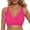 Hot Pink, variant on Bikini Tops for Women Full Coverage Push up Supportive Swimwear Summer V Neck Backless Swimsuit Top Only Sports Lightweight Swim Bra Blue S