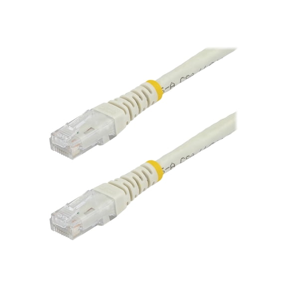 StarTech 7ft CAT6 Ethernet Cable - White CAT 6 Gigabit Ethernet Wire -250Mhz 100W PoE RJ45 UTP Molded Network Patch Cord with Strain Relief (C6PATCH7WH)