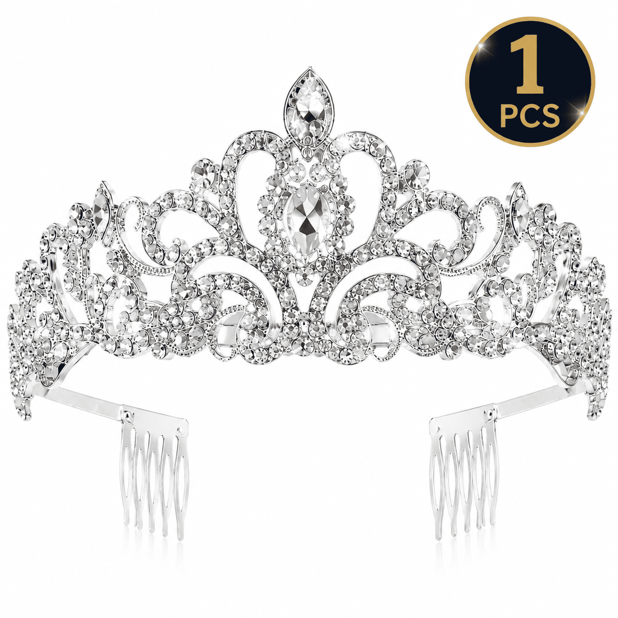 6328 30 Pcs Tiara Crowns Bulk Elegant Princess Rhinestone Crown with Combs SEXY BEAUTY QUEEN CRYSTAL RHINESTONE TIARA CROWN HAIR COMBS  main image 2