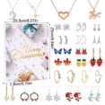 thumbnail image 3 of Ensembles de Bijoux Calendrier de Noël pour Femmes Compte à Rebours 24 Jours Mode Surprise Collier Boucles d'Oreilles pour Femmes, 3 of 6