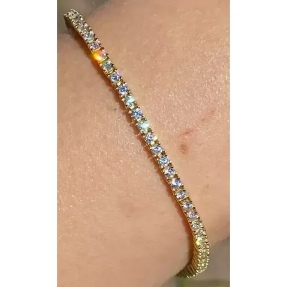 6Ct Round Cut Lab Created Diamond Women's Tennis Bracelet 14K Yellow Gold Plated