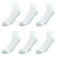 thumbnail image 2 of Hanes Full Cushion 6-Pack Ankle Socks with Grey Heel and Toe, Large-White, 2 of 2