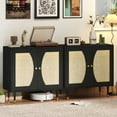 thumbnail image 2 of HOMCOM Boho Sideboard, Buffet Cabinet with Adjustable Shelf, Black, 2 of 10