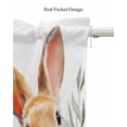 thumbnail image 5 of Easter Rabbits Linen Curtain Valance for Bedroom/Bathroom/Kitchen/Office/Living/Dining Room Windows,Easter Bunny Botanical Flower Leaves Rod Pocket Topper Drapes Decorative Cafe Drapery Panel 42x18, 5 of 6