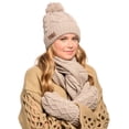 thumbnail image 4 of Women Soft Warm Thick Cable Knitted Hat Scarf & Gloves Winter 3 in 1 Sets, 4 of 14