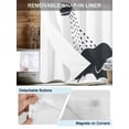 thumbnail image 5 of No Hook Shower Curtain with Snap-in Liner, Elephants Showering Waterproof Fabric Bathroom Curtains, Modern Abstract Art Funny Animals Bath Curtains & Mesh Top Window Stand Up Stall 36"x72", 5 of 9